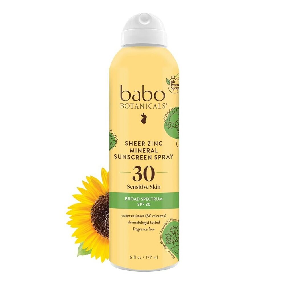 Babo Botanicals Sheer Zinc Continuous Sunscreen Spray - Natural Zinc Oxide - Ext